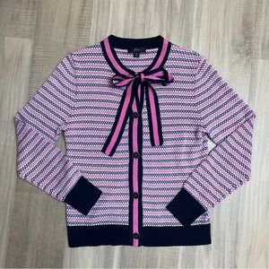 J. Crew Bow Tie Lady Striped Cardigan